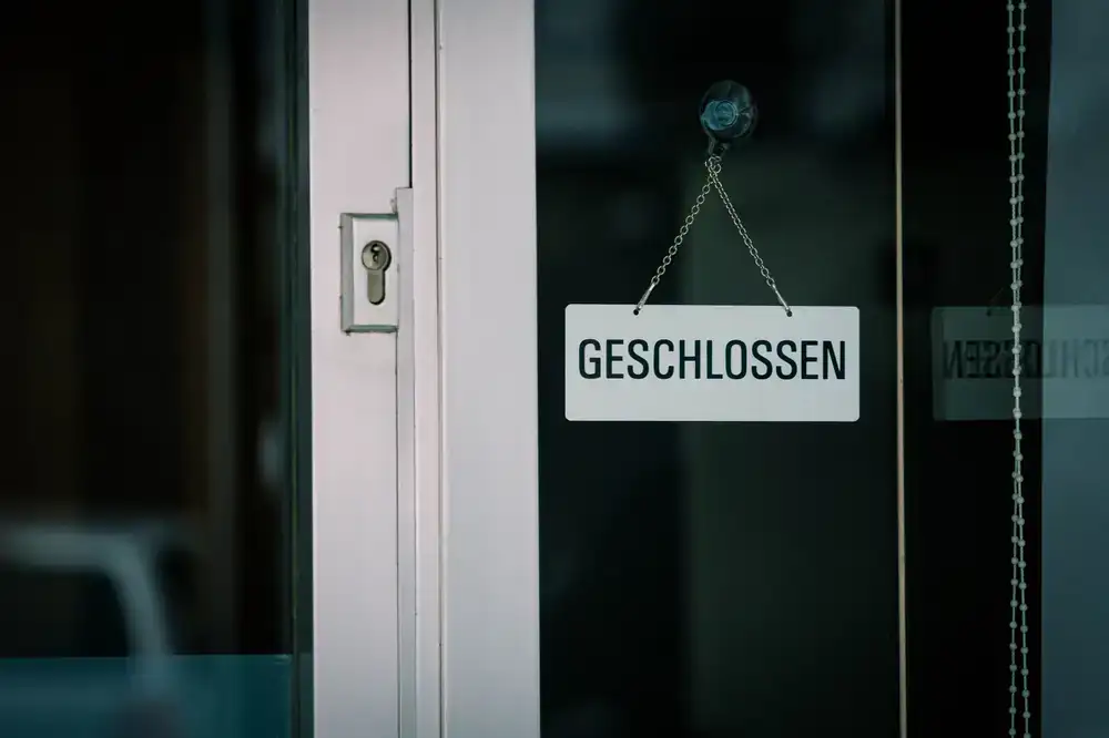 Detail of a solid shop door indicating an honest, reliable business